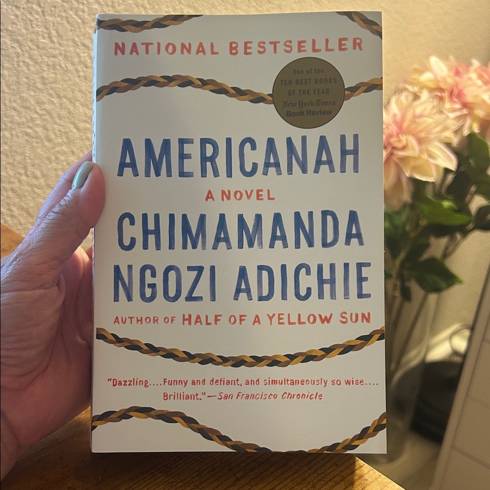 Americanah Novel by Chimamanda Ngozi Adichie - White and Blue Cover